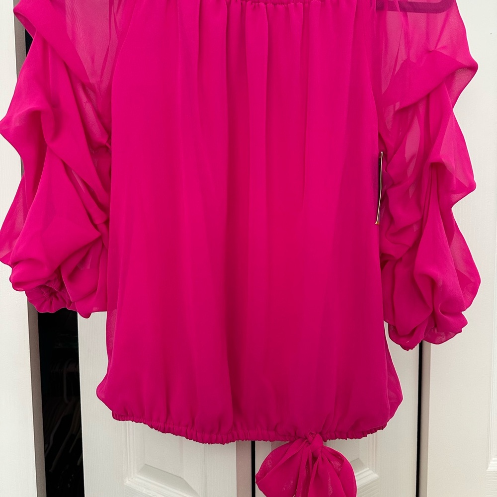 CeCe Bright Pink Blouse